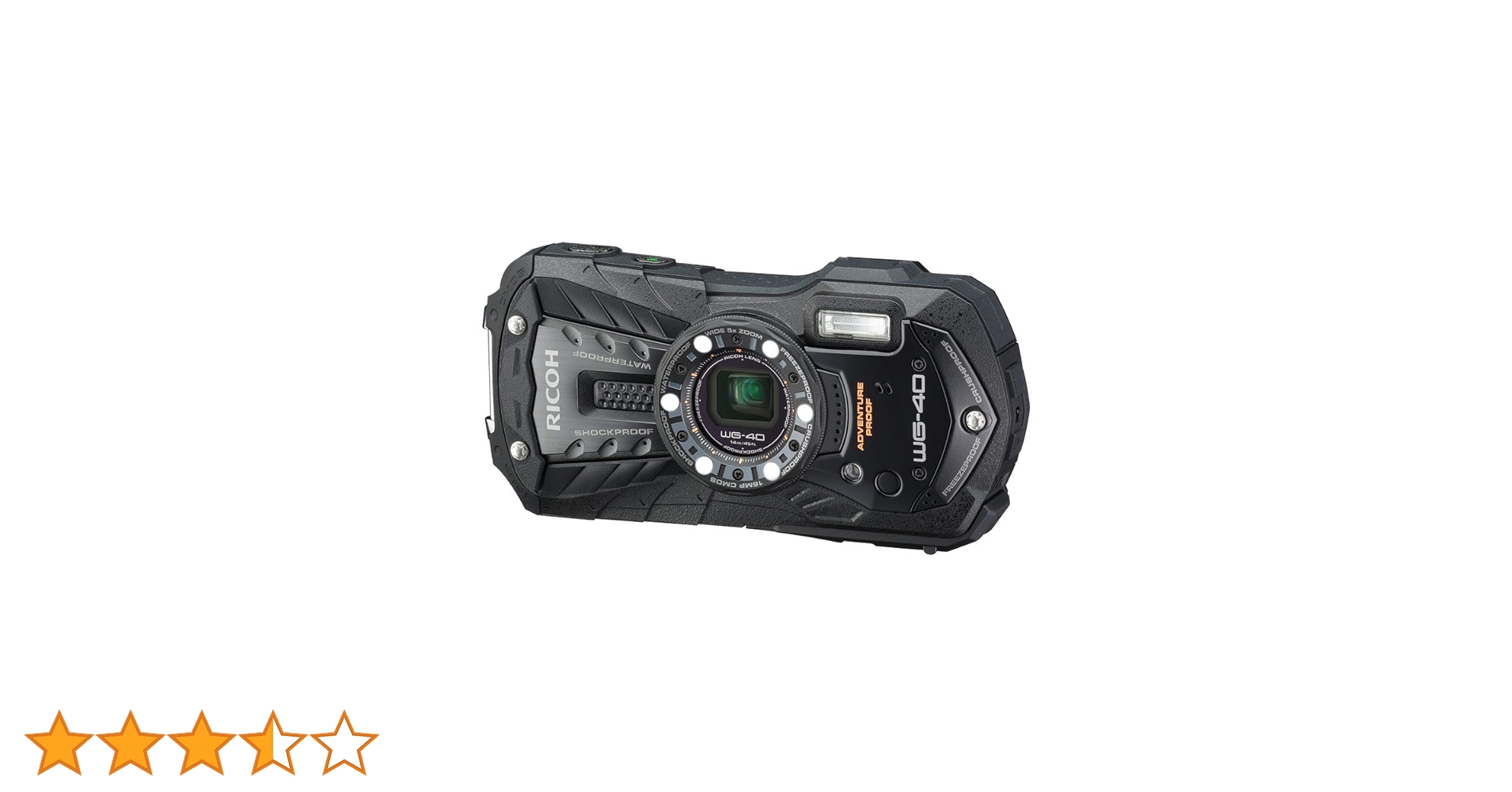 Amazon | RICOH 防水デジタルカメラ RICOH WG-40 ブラック 防水14m耐